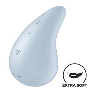 Satisfyer Dew Drop - szilikon, akkus, vízálló, csiklóizgató vibrátor - 8,1 cm (kék)