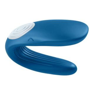 Satisfyer Double Whale - szilikon, akkus, vízálló párvibrátor - 7/9 cm (kék)