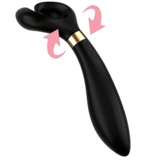 Satisfyer Endless Fun - szilikon, akkus, vízálló, forgófejes párvibrátor - 23 cm (fekete)