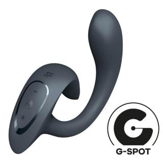 Satisfyer G For Goddess 1 - szilikon, akkus, G-pontos, vízálló , csiklóizgató és G-pont vibrátor - 18,5 cm (szürke)