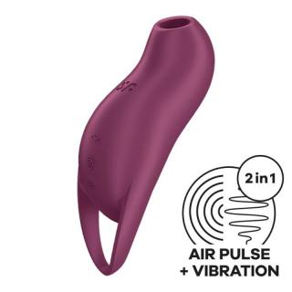 Satisfyer Pocket Pro 1 - szilikon, akkus, vízálló, léghullámos csiklóizgató vibrátor - 13,9 cm (lila)