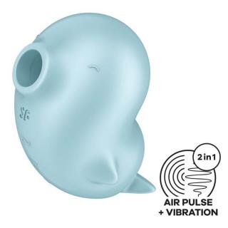Satisfyer Sassy Seal - szilikon, akkus, vízálló, léghullámos csiklóizgató vibrátor - 6,6 cm (kék)