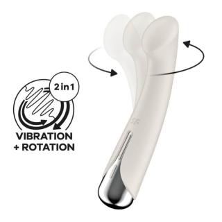 Satisfyer Spinning G-Spot 1 - szilikon, akkus, vízálló G-pont vibrátor - 16,5 cm (bézs)