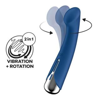 Satisfyer Spinning G-Spot 1 - szilikon, akkus, vízálló G-pont vibrátor - 16,5 cm (kék)