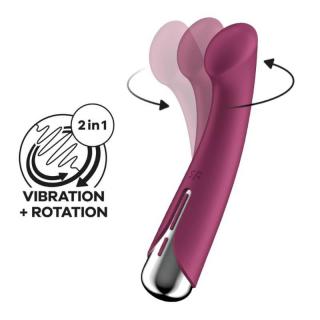 Satisfyer Spinning G-Spot 1 - szilikon, akkus, vízálló G-pont vibrátor - 16,5 cm (piros)