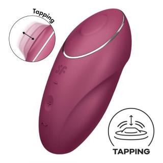 Satisfyer Tap  Climax 1 - szilikon, akkus, vízálló, csiklóizgató vibrátor - 11 cm (piros)