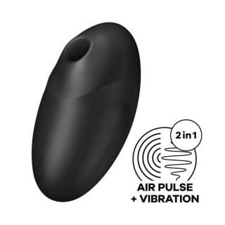 Satisfyer Vulva Lover 3 - szilikon, akkus, vízálló, léghullámos csiklóizgató vibrátor - 10,5 cm (fekete)