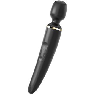 Satisfyer Wand-er Woman - szilikon, akkus, vízálló masszírozó vibrátor - 34 cm (fekete-arany)