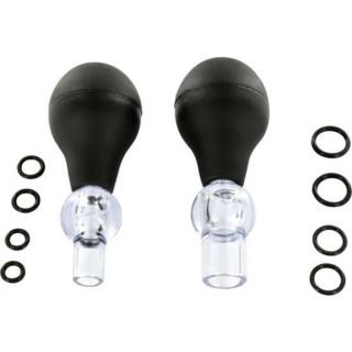 Seven Creations Dual Nipple Enlarger - szilikon, vízálló mellbimbó pumpa (fekete)