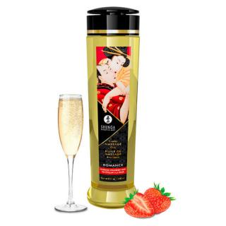 Shunga Erotic Massage Oil Sparkling Strawberry Wine - erotikus masszázsolaj - habzó eperbor (240 ml)
