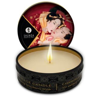 Shunga Mini Massage Candle Romance / Strawberry - masszázsgyertya - eper (30 ml)