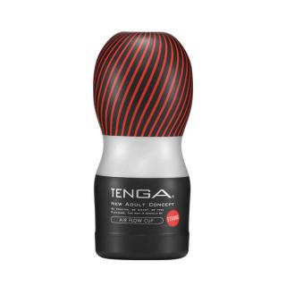 Tenga Air Flow Cup Strong - többször használható, vízálló maszturbátor - intenzív (fekete-piros)