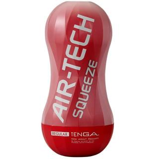 Tenga Air-Tech Squeeze Regural - szilikon, vízálló, szívó maszturbátor (piros)