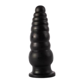 X-Men 10" Extra Large Butt Plug - letapasztható, spirál alakú anál dildó - 25,4 cm (fekete)
