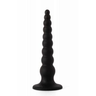 X-Men 7.87" Butt Plug - szilikon, letapasztható anál dildó - 20 cm (fekete)