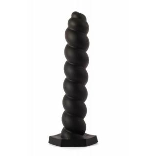 X-Men 9.45" Butt Plug Silicone - szilikon, letapasztható anál dildó - 24 cm (fekete)