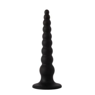 X-Men 9.45" Butt Plug - szilikon, letapasztható anál dildó - 24 cm (fekete)