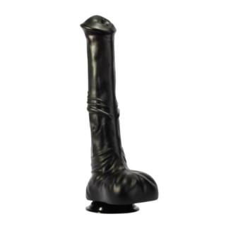 X-Men David 12.4" Cock - letapasztható, herés, élethű ló dildó - 31,5 cm (fekete)