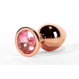 X-Men Secret Shade Metal Butt Plug Rose M - fém, vízálló anál dildó - M méret - 8,2 cm (arany-rózsaszín)
