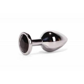 X-Men Secret Shade Metal Butt Plug S - fém, vízálló anál dildó - S méret - 7,1 cm (ezüst-fekete)