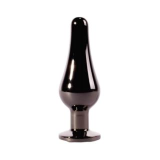 X-Men Secret Shine Gun Colour Jewelled Metal Butt Plug S - fém, vízálló anál dildó - S méret - 9,4 cm (fekete)