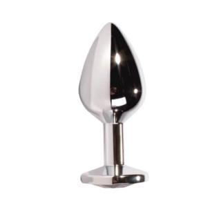 X-Men Secret Shine Metal Butt Plug Black M - fém, vízálló anál dildó - M méret - 8,2 cm (ezüst-fekete)