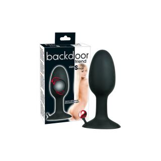 You2Toys Backdoor Friend - szilikon, letapasztható, vízálló, golyós anál dildó - kicsi - 9 cm (fekete)