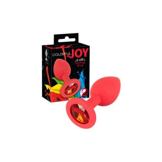You2Toys Colorful Joy - szilikon, vízálló anál dildó - kicsi - 7,2 cm (piros)