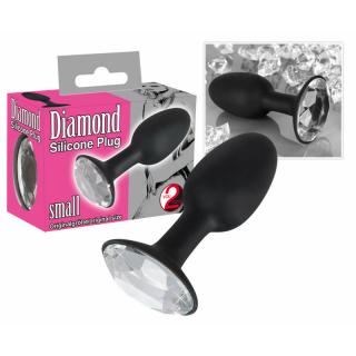 You2Toys Diamond - vízálló, szilikon anál dildó - kicsi - 8,5 cm (fekete)