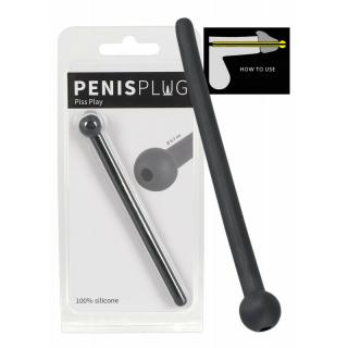 You2Toys Penis Plug Piss Play - üreges, szilikon húgycsőtágító stimulátor - 11,8 cm (fekete)