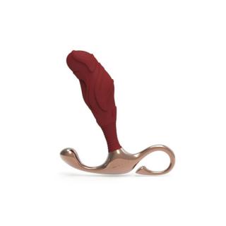 Zini Janus Lamp Iron Prostate Massager L - szilikon, vízálló prosztata izgató - 10,4 cm (arany-bordó)