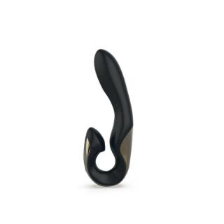 Zini Roae Se Three-Way Pleasure Vibrator - szilikon, akkus, vízálló, G-pontos, csiklóizgatós vibrátor - 8/19,5 cm (arany-fekete)