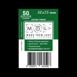 MTL kártyavédő 50 x 75 mm - VASTAG (50 darab)