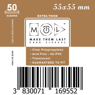 MTL kártyavédő 55 x 55 mm - VASTAG (50 darab)
