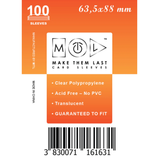 MTL kártyavédő - 63,5 x 88 mm NORMÁL - CSOMAGAJÁNLAT (1000 darab)