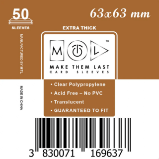 MTL kártyavédő 63 x 63 mm - VASTAG (50 darab)