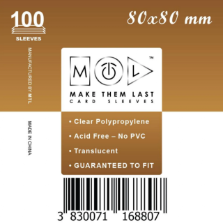 MTL kártyavédő 80 x 80 mm - NORMÁL (100 darab)