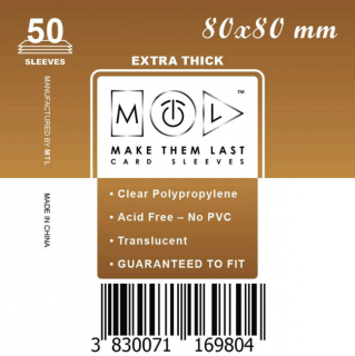 MTL kártyavédő 80 x 80 mm - VASTAG (50 darab)