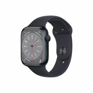 Apple Watch Series 8 GPS 45mm Fekete alumínium éjfekete sportszíjjal