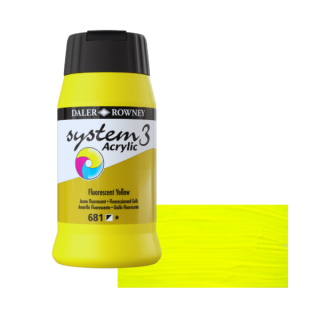 Daler-Rowney SYSTEM3 akrilfesték 681 fluoreszkáló sárga 500ml