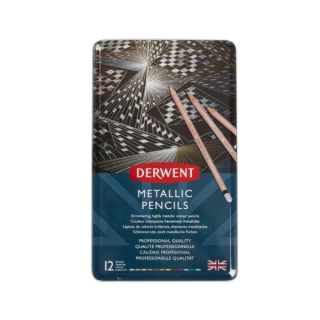 Derwent METALLIC metálfényű ceruza készlet fémdobozban 12 szín