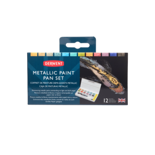 Derwent METALLIC metálfényű szilkés akvarell festék készlet 12db