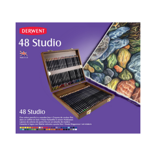 Derwent STUDIO színes ceruza készlet fadobozban 48 szín