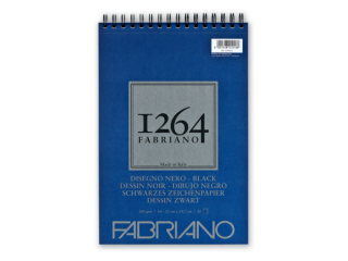 Fabriano 1264 Black Drawing tömb A4 40lap fekete 200g felül spirálos