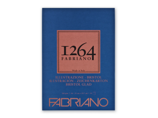 Fabriano 1264 Bristol tömb A4 50lap 200g, 1 oldalán ragasztott