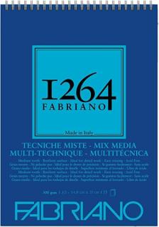 Fabriano 1264 MIX-MEDIA tömb A5 15lap 300g felül spirálos