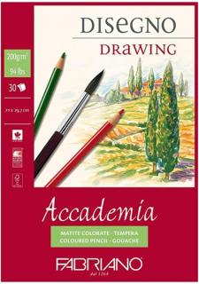 Fabriano ACCADEMIA Drawing tömb A4 30lap 200g 1 oldalán ragasztott