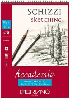 Fabriano ACCADEMIA Sketching tömb A2 50lap 120g álló, felül spirálos