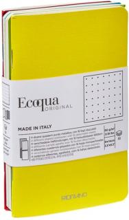 Fabriano ECOQUA pontozott füzetek 4db 9*14cm 32lap (zöld, piros, kék, sárga) 85g