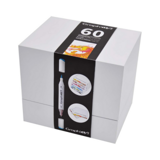 GRAPH'IT B kétvégű (ecset/tű) alkoholos filctoll 60db